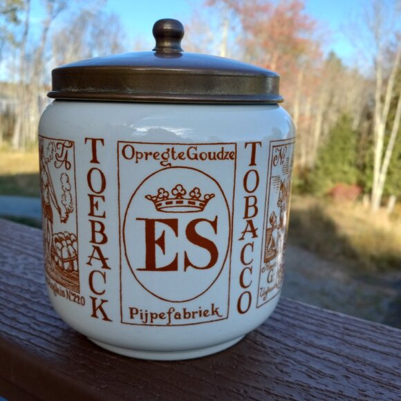 Vintage Royal Goedewaagen Gouda Holland Tobacco Jar with Lid - Picture 3 of 11